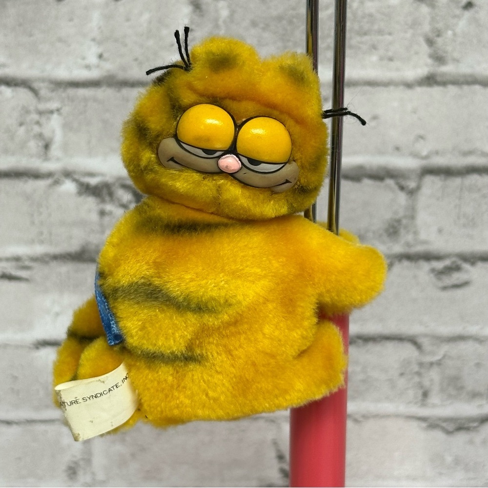 Vintage Garfield I HATE MONDAYS Plush Dakin Pencil Topper Hugger Clip On 1981